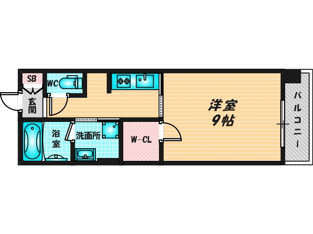 ゆったりくつろげる単身さん向けの間取り。 