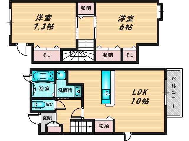 新婚さんにピッタリ。使いやすいゆったりとした間取り。 