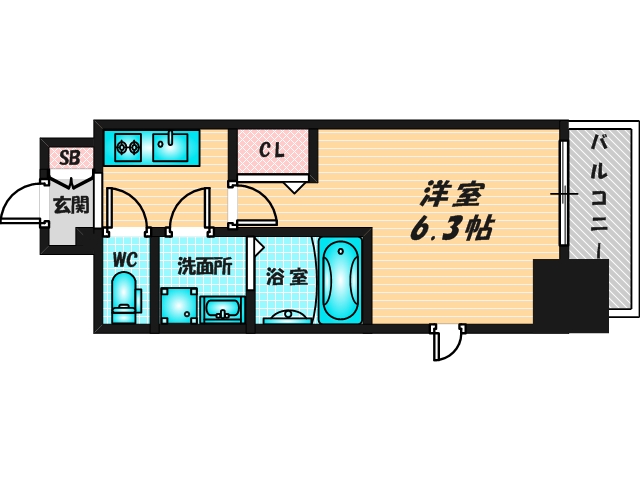 ゆったりくつろげる単身さん向けの間取り。 