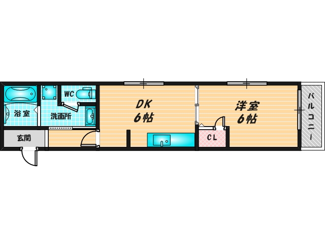 ゆったりくつろげる単身さん向けの間取り。