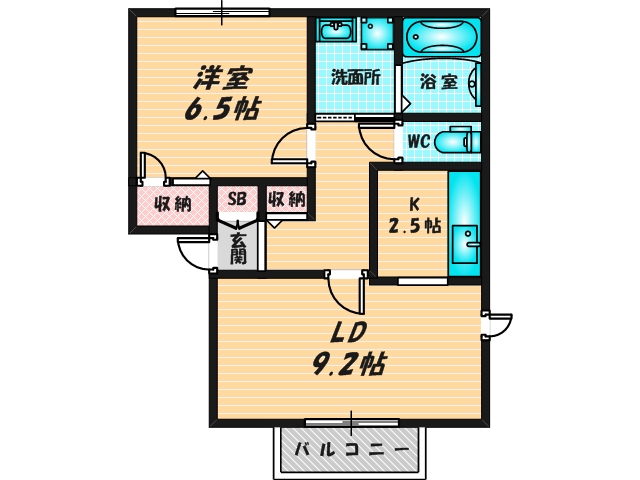 ゆったりくつろげる単身さん向けの間取り。