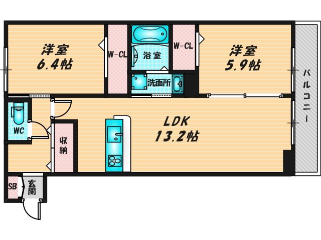 新婚さんにピッタリ。使いやすいゆったりとした間取り。 