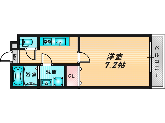バス・トイレがセパレート、収納がある住みやすい間取りです。 