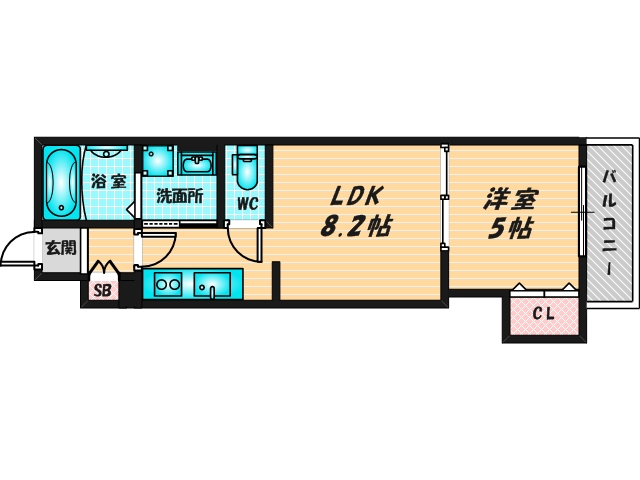 ゆったりくつろげる単身さん向けの間取り。 