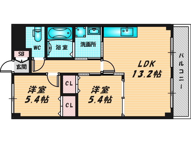 新婚さんにピッタリ。使いやすいゆったりとした間取り。 