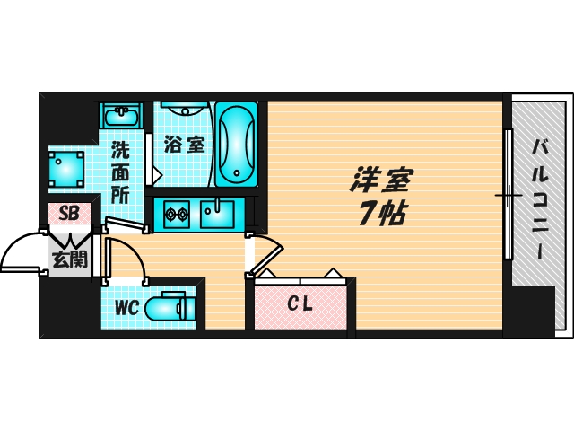 シンプルな単身さん向きのマンションです。 