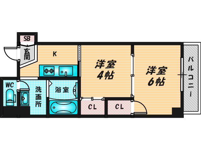 ゆったりくつろげる単身さん向けの間取り。 