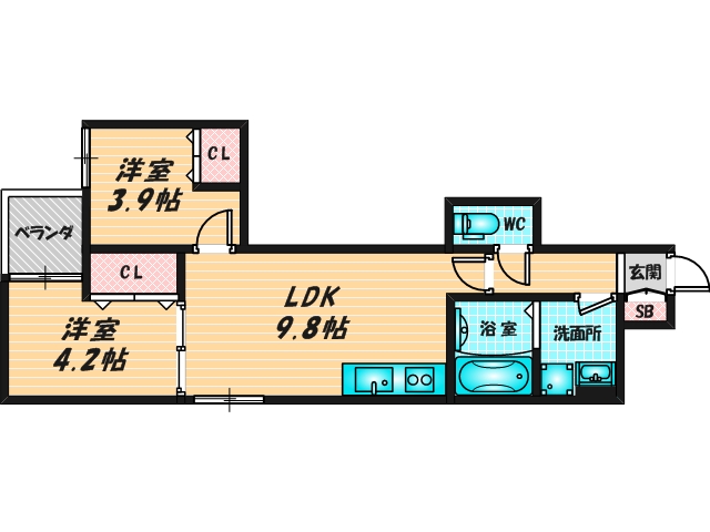 新婚さんにピッタリ。使いやすいゆったりとした間取り。