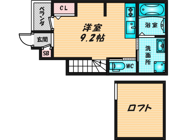 ゆったりくつろげる単身さん向けの間取り。 