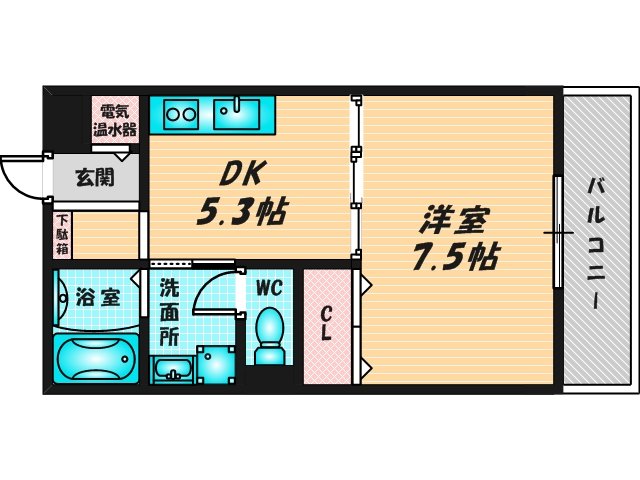 バス・トイレがセパレート、収納がある住みやすい間取りです。