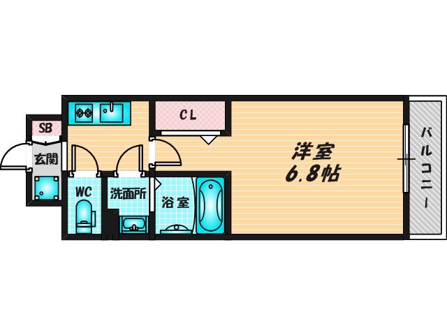 ゆったりくつろげる単身さん向けの間取り。 