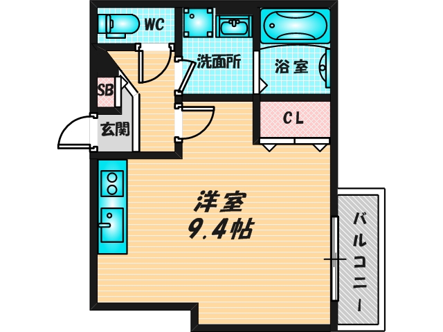 ゆったりくつろげる単身さん向けの間取り。