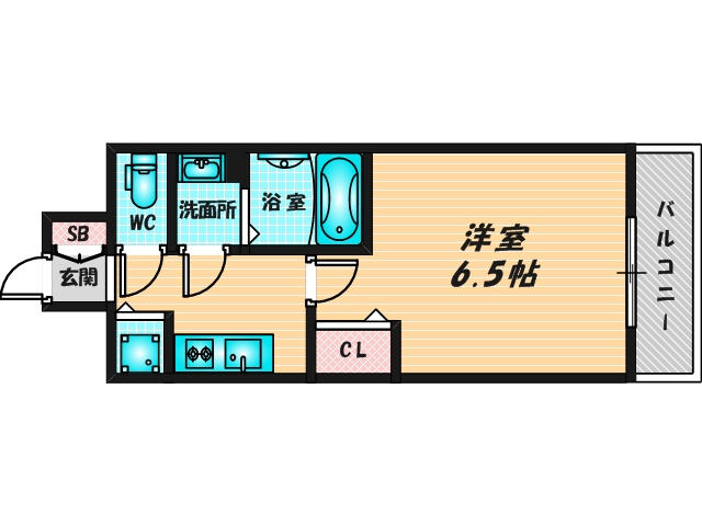 ゆったりくつろげる単身さん向けの間取り。 