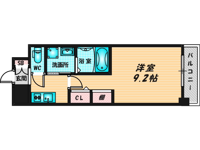 ゆったりくつろげる単身さん向けの間取り。 