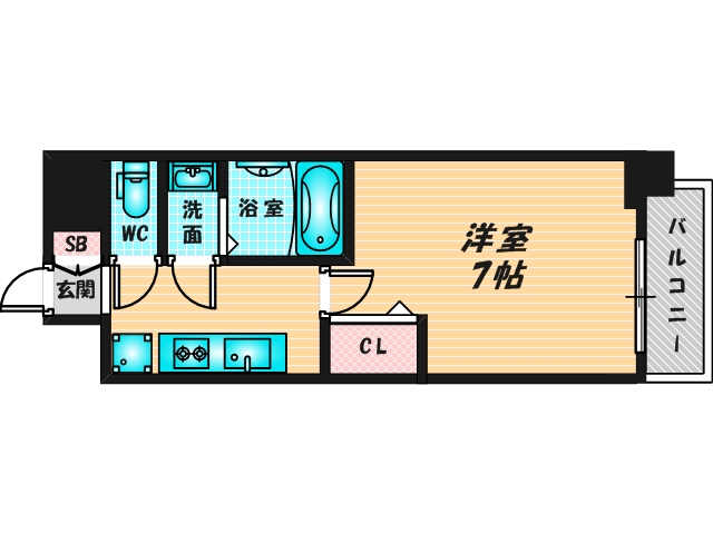 ゆったりくつろげる単身さん向けの間取り。