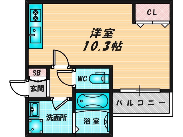 ゆったりくつろげる単身さん向けの間取り。