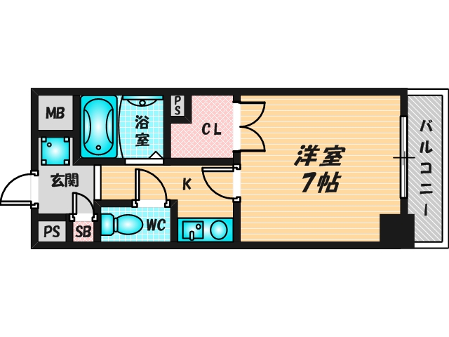 バス・トイレがセパレート、収納がある住みやすい間取りです。 