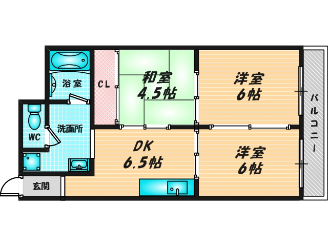 新婚さんにピッタリ。使いやすいゆったりとした間取り。