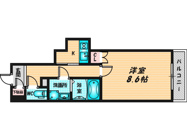 バス・トイレがセパレート、収納がある住みやすい間取りです。