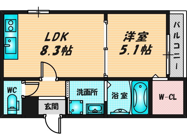 ゆったりくつろげる単身さん向けの間取り。