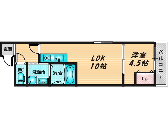 ゆったりくつろげる単身さん向けの間取り。