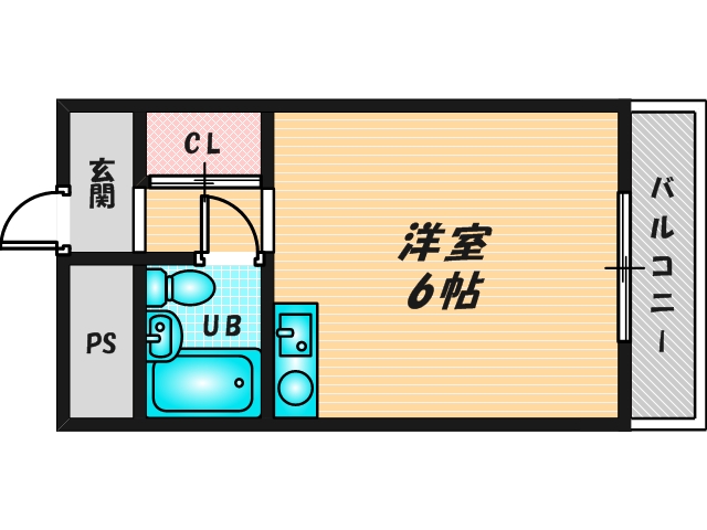シンプルな単身さん向きのマンションです。 