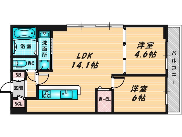 新婚さんにピッタリ。使いやすいゆったりとした間取り。 