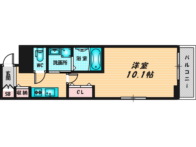 ゆったりくつろげる単身さん向けの間取り。 