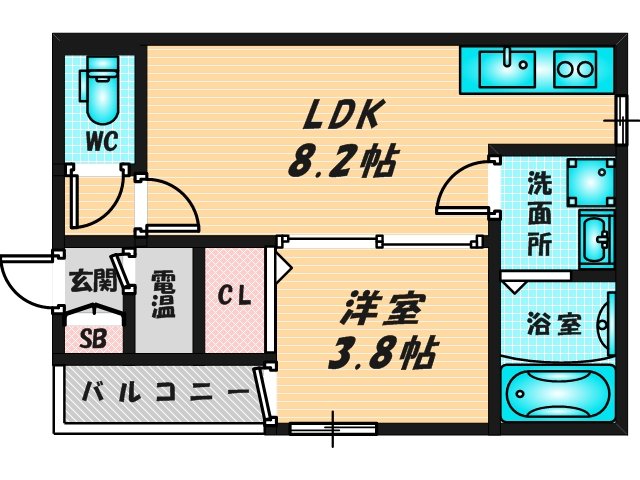 ゆったりくつろげる単身さん向けの間取り。 