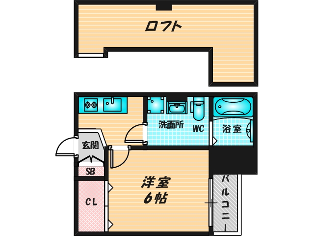 ゆったりくつろげる単身さん向けの間取り。