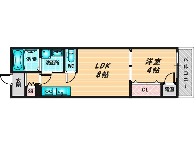 ゆったりくつろげる単身さん向けの間取り。
