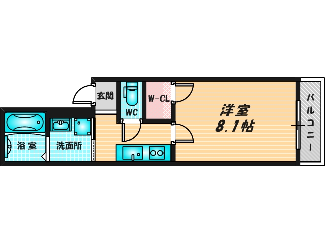 ゆったりくつろげる単身さん向けの間取り。