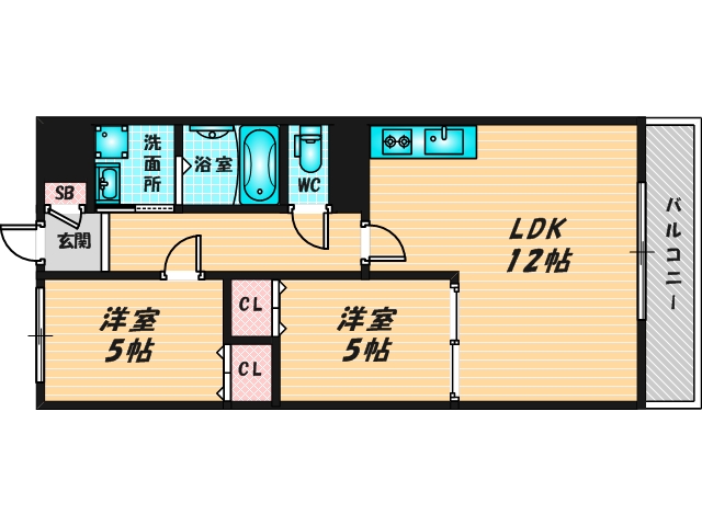 新婚さんにピッタリ。使いやすいゆったりとした間取り。