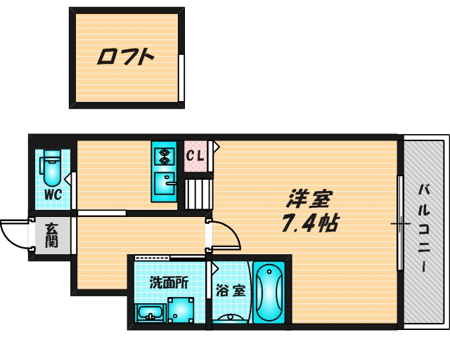 ゆったりくつろげる単身さん向けの間取り。