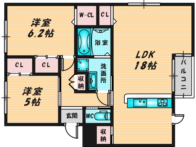 新婚さんにピッタリ。使いやすいゆったりとした間取り。
