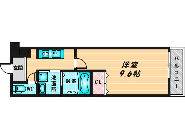 ゆったりくつろげる単身さん向けの間取り。
