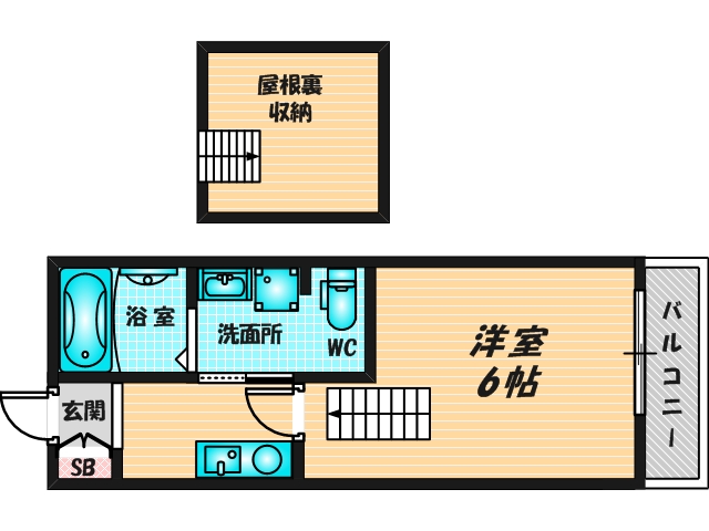 学生さんにピッタリのちょうどいいサイズの間取です。