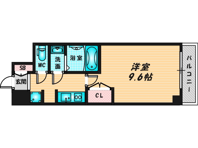 ゆったりくつろげる単身さん向けの間取り。