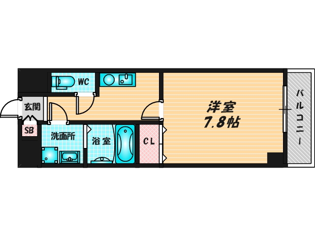 ゆったりくつろげる単身さん向けの間取り。