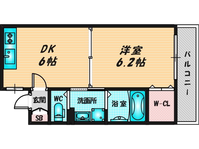ゆったりくつろげる単身さん向けの間取り。