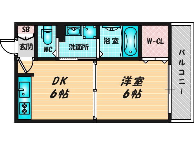 ゆったりくつろげる単身さん向けの間取り。