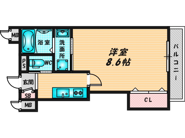ゆったりくつろげる単身さん向けの間取り。