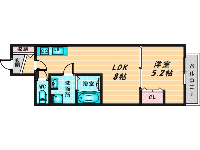 ゆったりくつろげる単身さん向けの間取り。