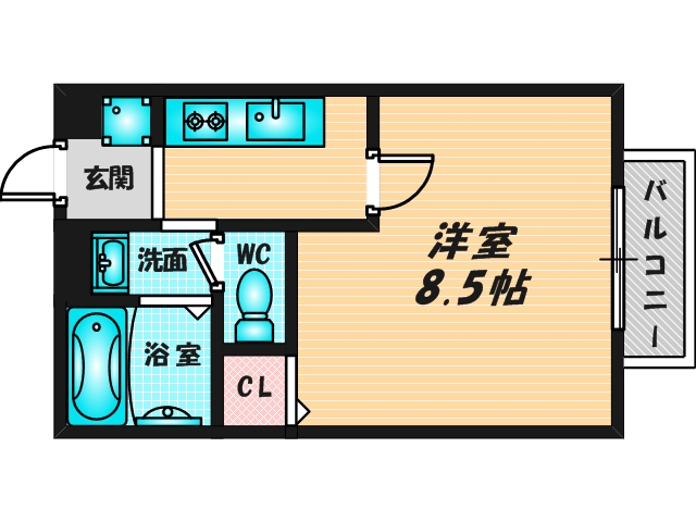 バス・トイレがセパレート、収納がある住みやすい間取りです。 