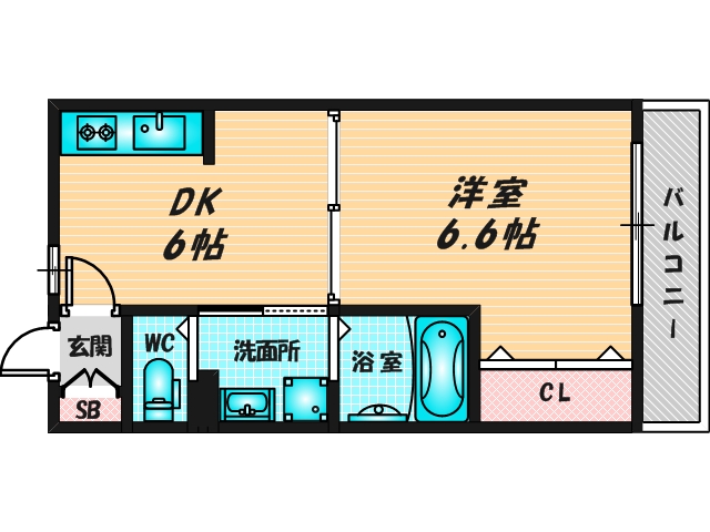 ゆったりくつろげる単身さん向けの間取り。
