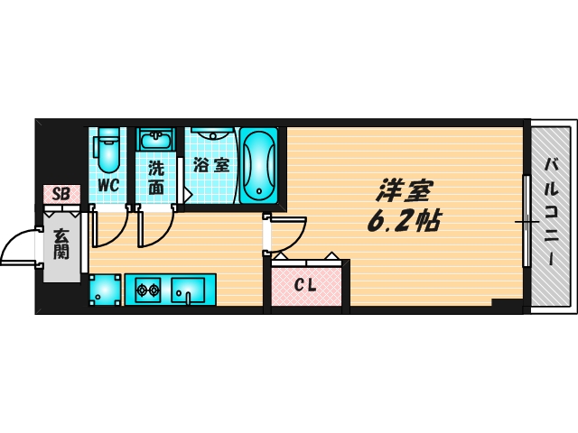 ゆったりくつろげる単身さん向けの間取り。
