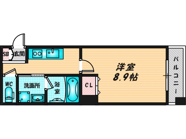 ゆったりくつろげる単身さん向けの間取り。