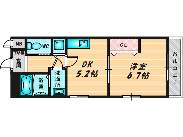 バス・トイレがセパレート、収納がある住みやすい間取りです。