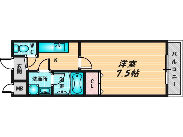 バス・トイレがセパレート、収納がある住みやすい間取りです。