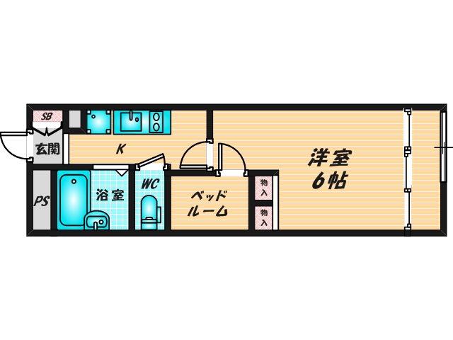 バス・トイレがセパレート、収納がある住みやすい間取りです。 